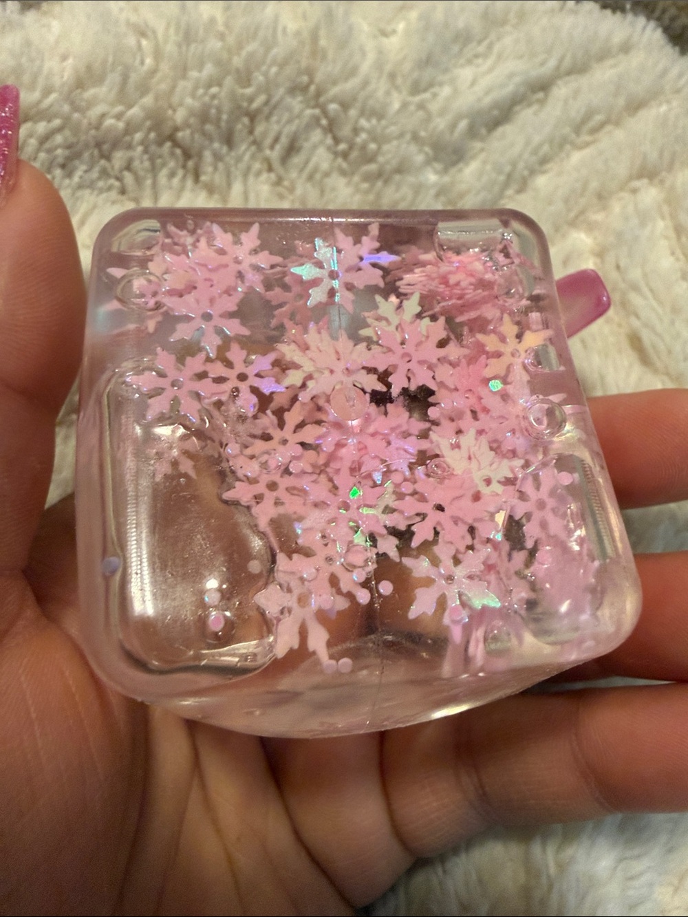 NIB 3 Iridescent Squishy Cubes -Green, Pink & Blue(Pick One) - Picture 4 of 4